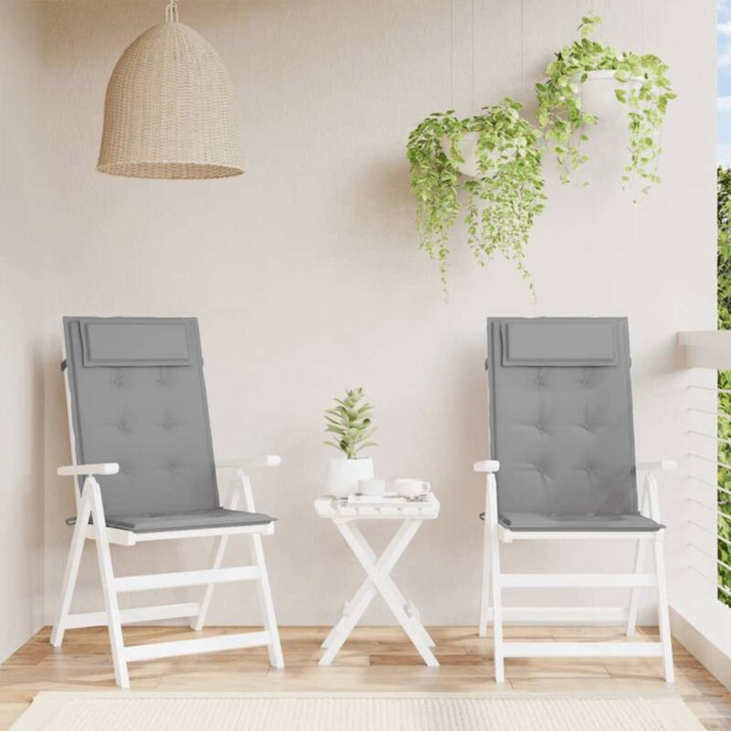 foto del prodotto cuscini per sedia schienale alto 2 pz grigio tessuto oxford vidaxl