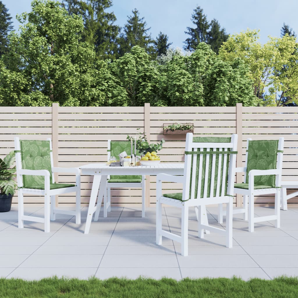 foto del prodotto cuscini per sedia schienale basso 4 pz motivo foglie in tessuto