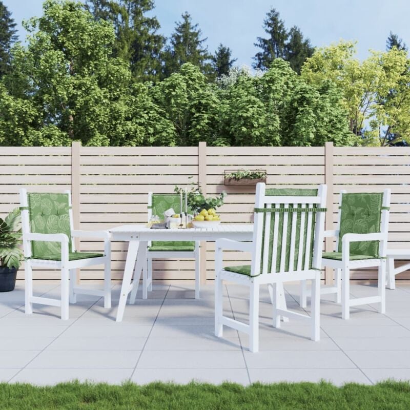foto del prodotto cuscini per sedia schienale basso 4 pz motivo foglie in tessuto vidaxl