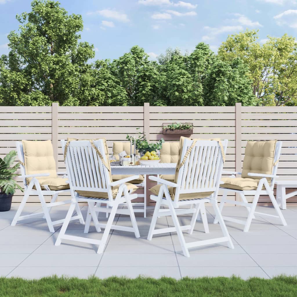 foto del prodotto cuscini per sedia schienale basso 6 pz beige in tessuto oxford