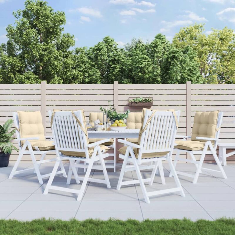 foto del prodotto cuscini per sedia schienale basso 6 pz beige in tessuto oxford vidaxl
