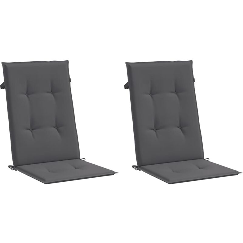 foto del prodotto cuscini per sedie 2 pz antracite 120x50x3 cm in tessuto vidaxl