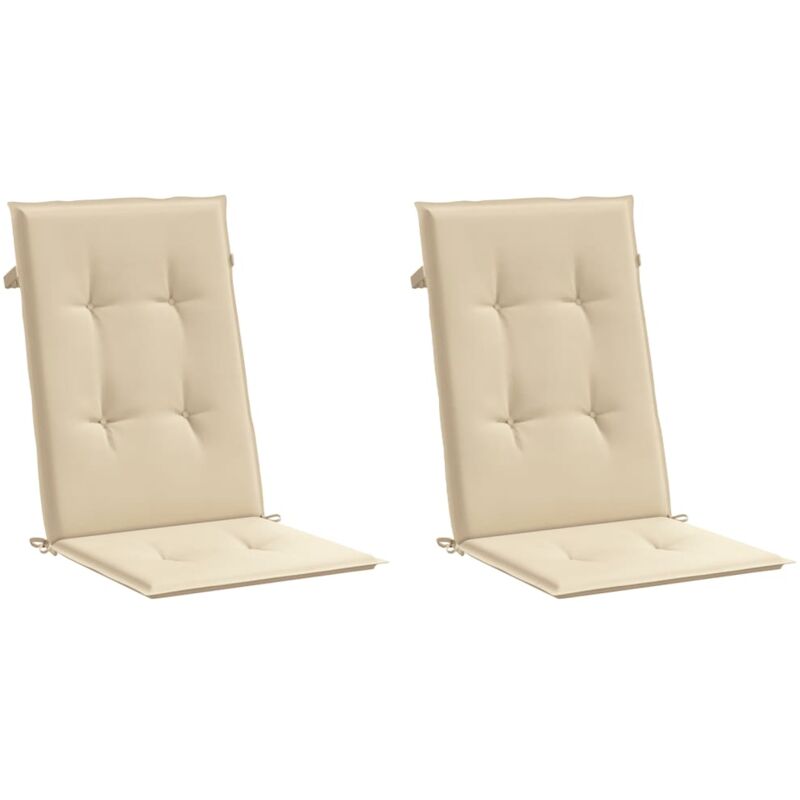 foto del prodotto cuscini per sedie 2 pz beige 120x50x3 cm in tessuto vidaxl