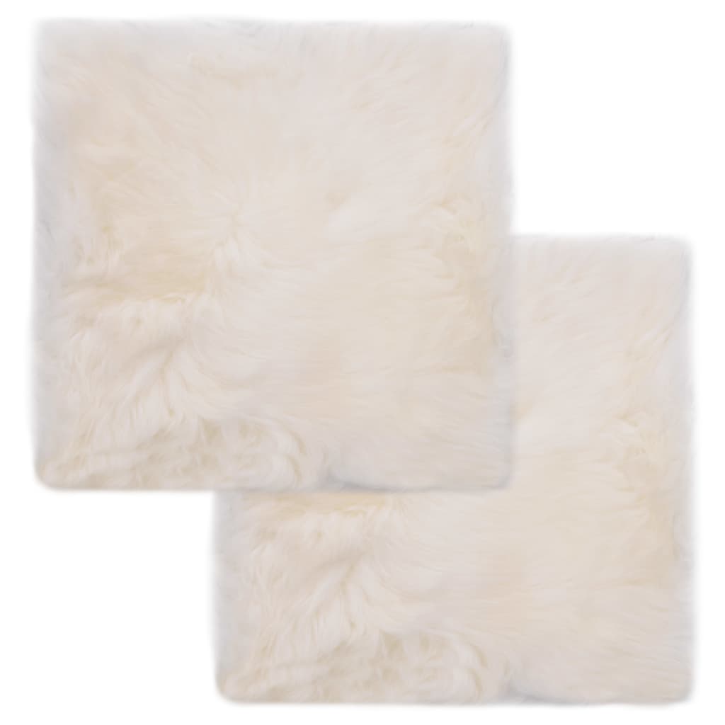foto del prodotto cuscini per sedie 2 pz bianco 40x40cm in vera pelle di montone vidaxl
