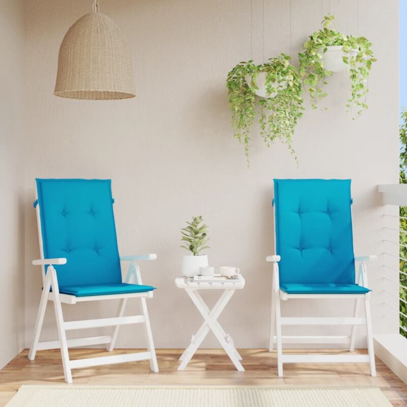foto del prodotto cuscini per sedie 2 pz blu 120x50x3 cm in tessuto vidaxl