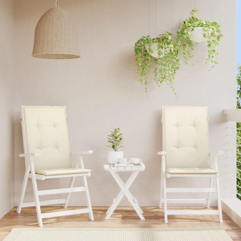 foto del prodotto cuscini per sedie 2 pz crema 120x50x3 cm in tessuto vidaxl