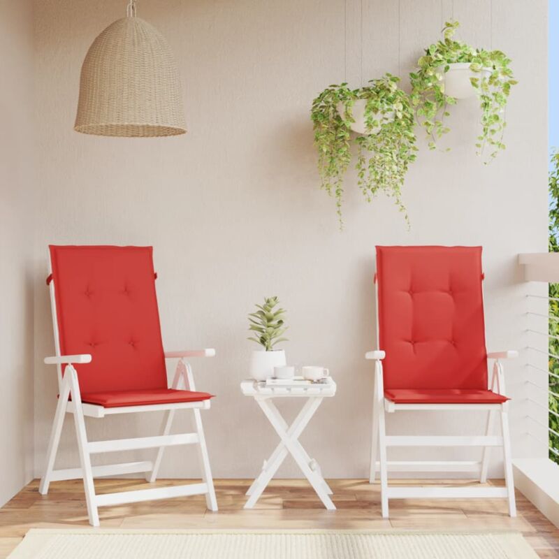 foto del prodotto cuscini per sedie 2 pz rossi 120x50x3 cm in tessuto vidaxl