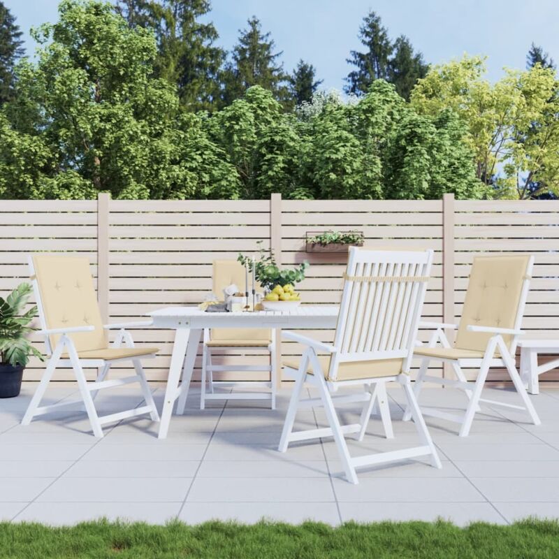 foto del prodotto cuscini per sedie 4 pz beige 120x50x3 cm in tessuto vidaxl