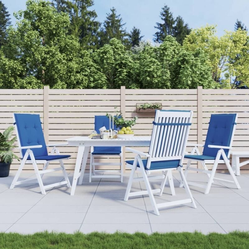 foto del prodotto cuscini per sedie 4 pz blu reale 120x50x3 cm in tessuto vidaxl