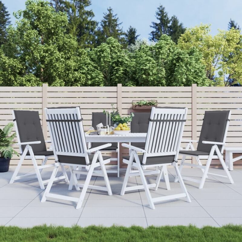 foto del prodotto cuscini per sedie 6 pz antracite 120x50x3 cm in tessuto vidaxl