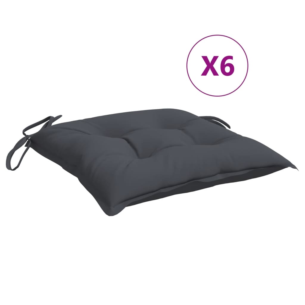 foto del prodotto cuscini per sedie 6 pz antracite 50x50x7 cm in tessuto cod mxl 68594
