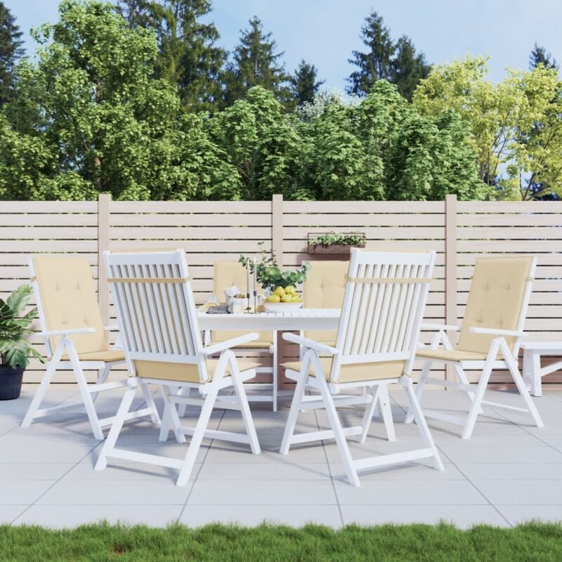 foto del prodotto cuscini per sedie 6 pz beige 120x50x3 cm in tessuto vidaxl