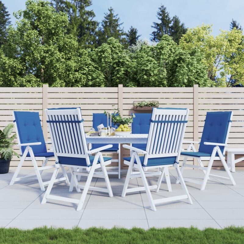 foto del prodotto cuscini per sedie 6 pz blu reale 120x50x3 cm in tessuto vidaxl