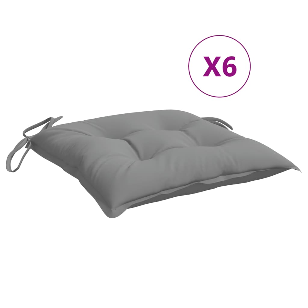 foto del prodotto cuscini per sedie 6 pz grigi 40x40x7 cm in tessuto cod mxl 41725