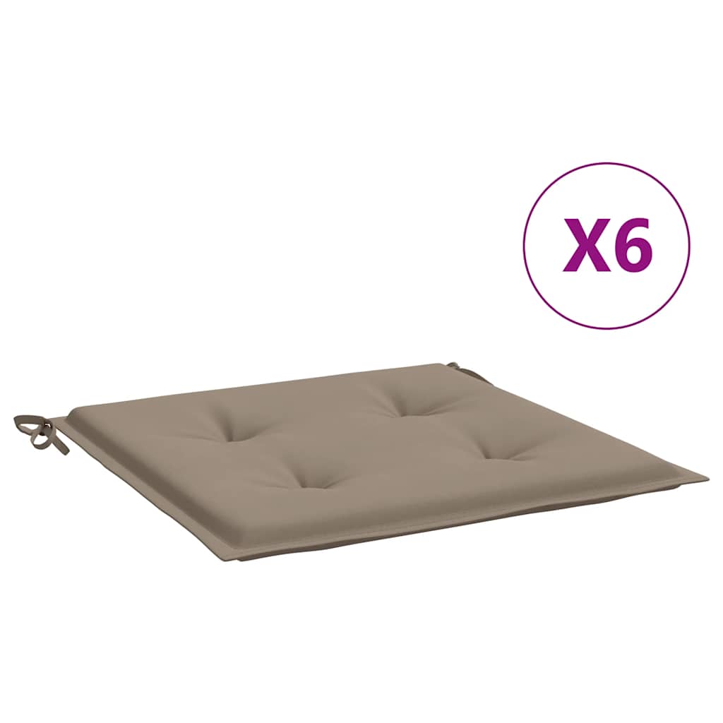 foto del prodotto cuscini per sedie da esterno 6pz grigio talpa 40x40x3cm tessuto
