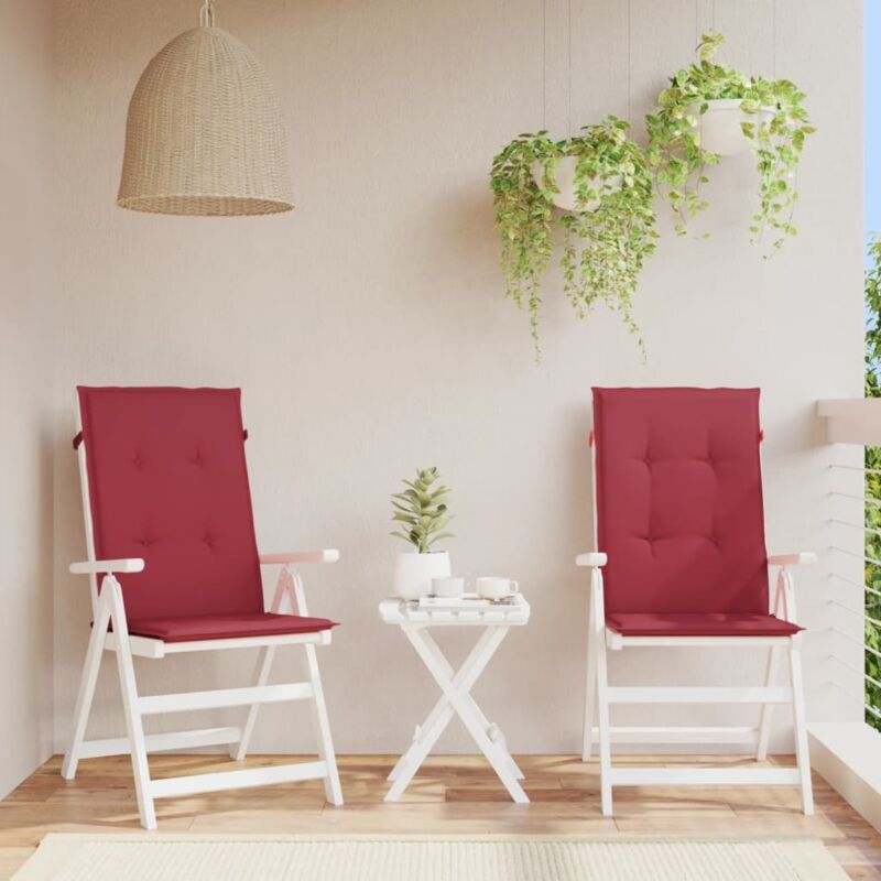 foto del prodotto cuscini per sedie da giardino 2 pz rosso vino 120x50x3 cm cod mxl 68188
