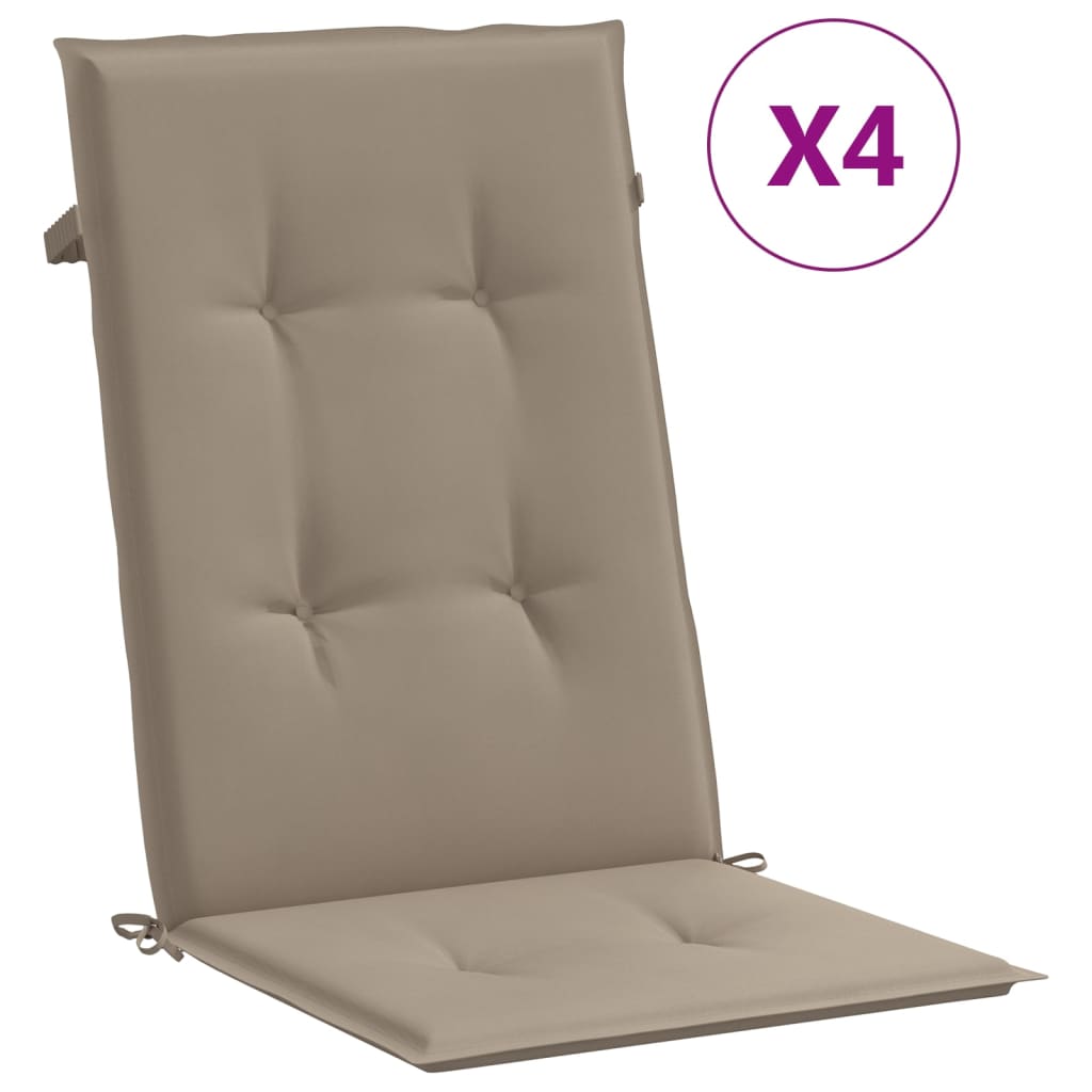 foto del prodotto cuscini per sedie da giardino 4 pz grigio talpa 120x50x3 cm cod mxl 68630