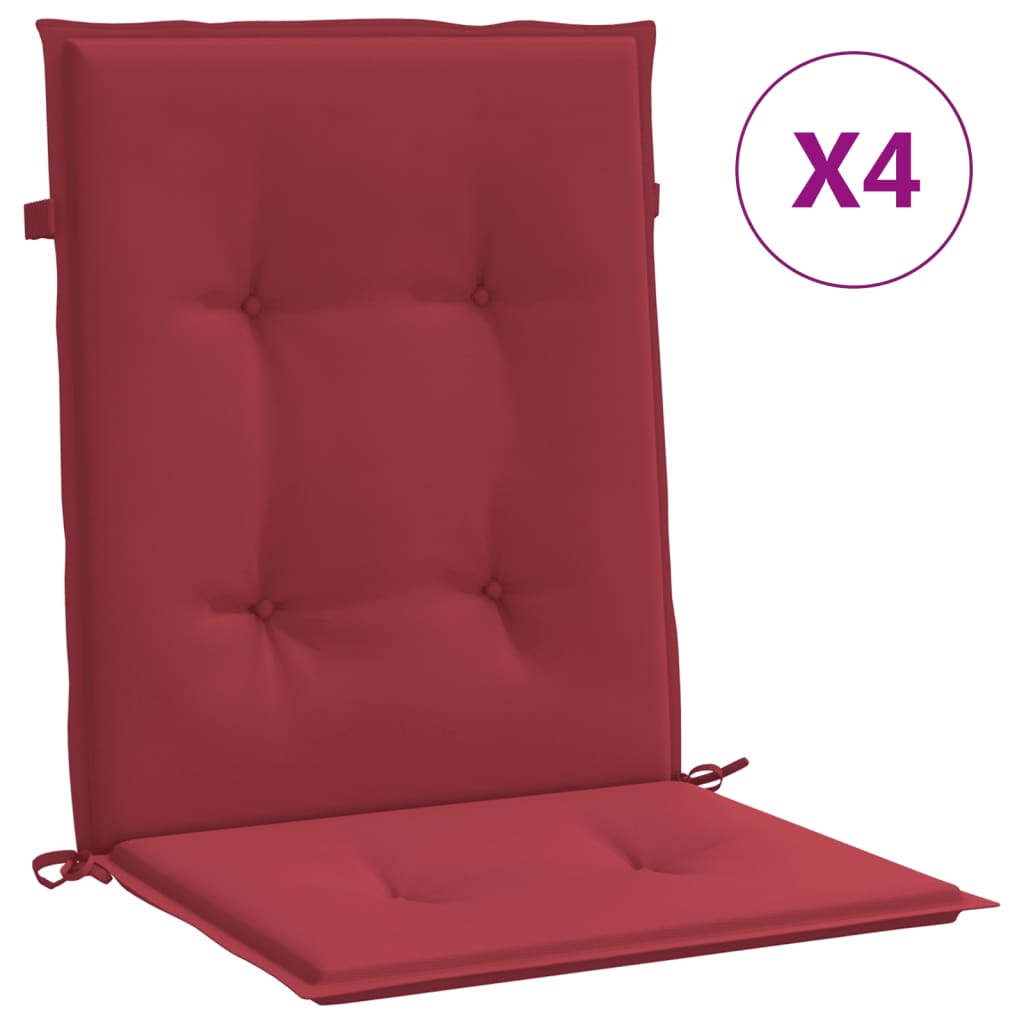 foto del prodotto cuscini per sedie da giardino 4 pz rosso vino 100x50x3 cm cod mxl 67986
