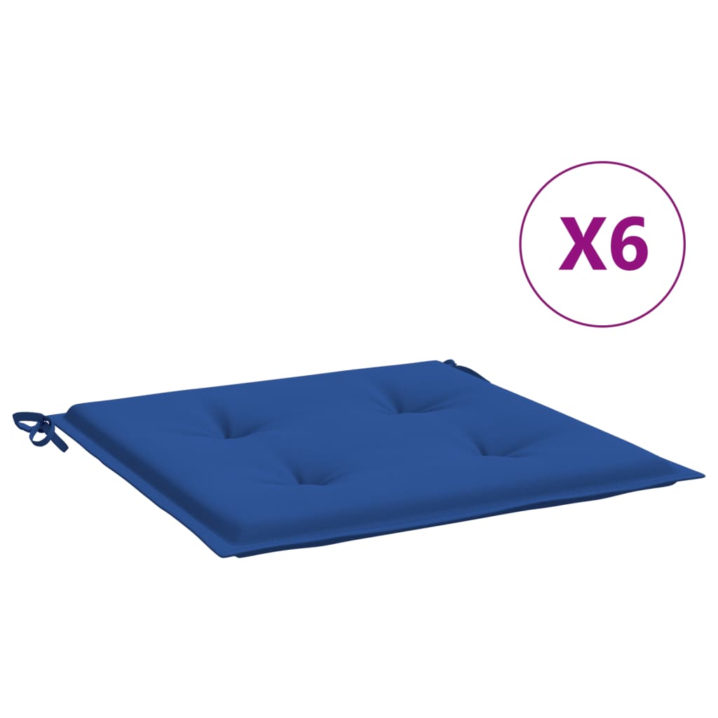 foto del prodotto cuscini per sedie da giardino 6 pz blu reale 50x50x3 cm tessuto cod mxl 68118