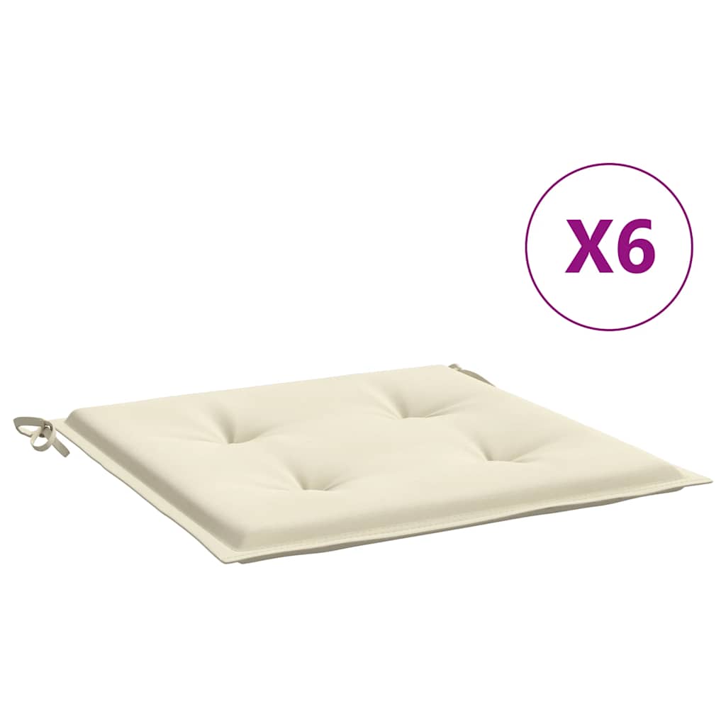 foto del prodotto cuscini per sedie da giardino 6 pz crema 40x40x3 cm in tessuto cod mxl 68147