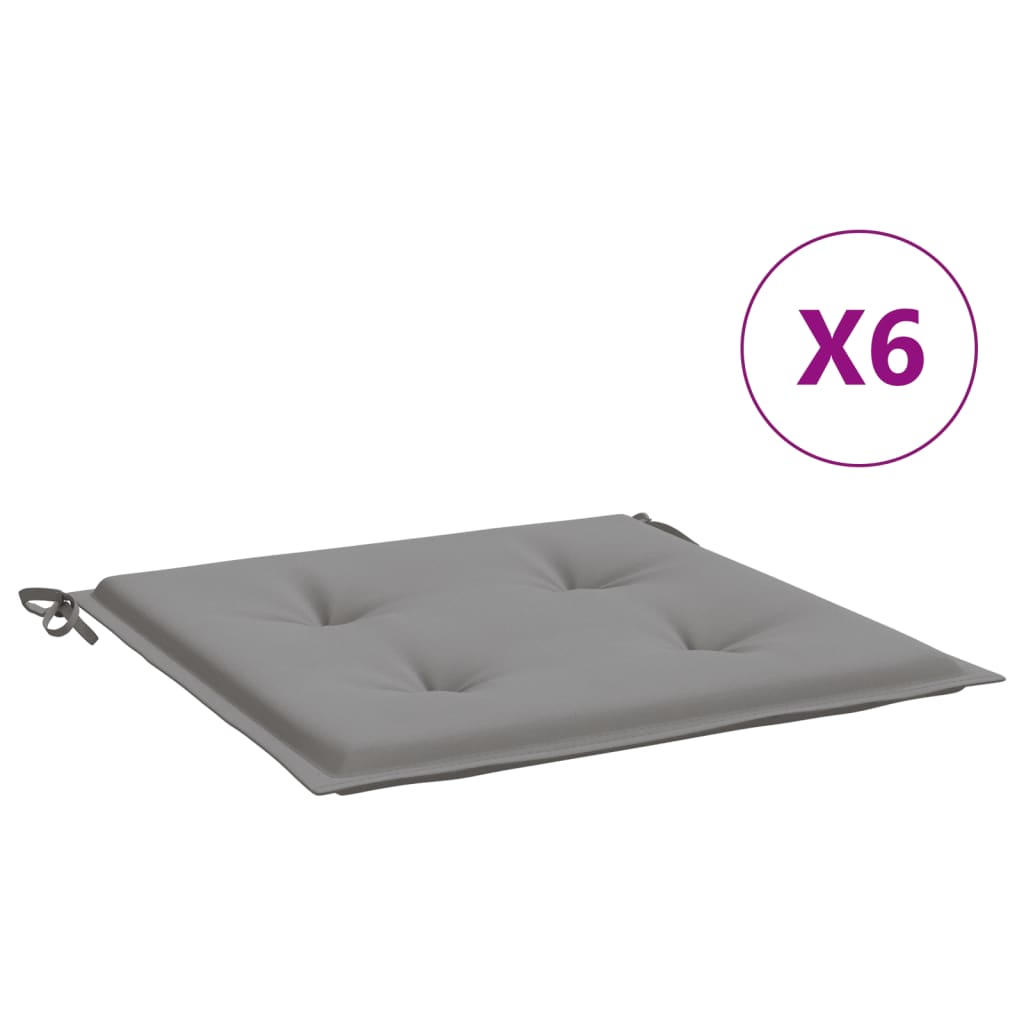 foto del prodotto cuscini per sedie da giardino 6 pz grigi 50x50x3 cm tessuto