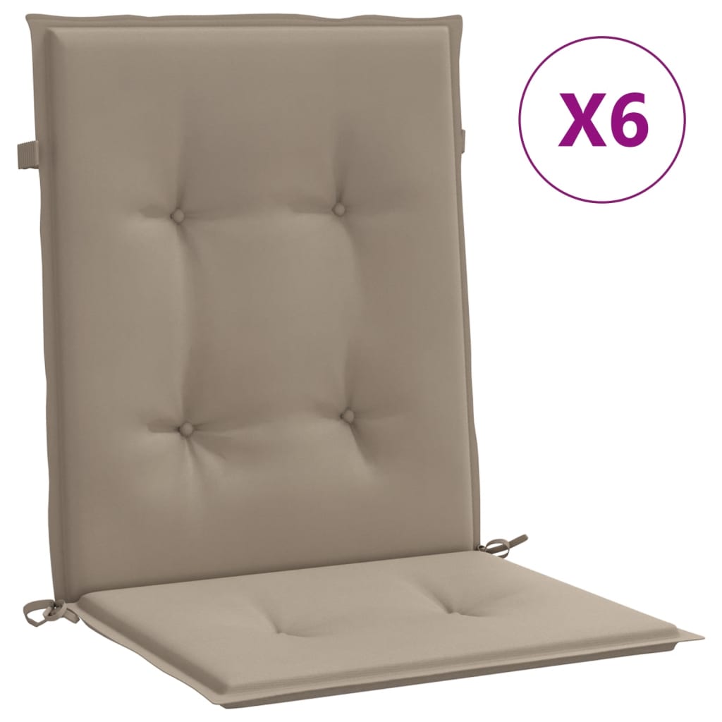 foto del prodotto cuscini per sedie da giardino 6 pz grigio talpa 100x50x3 cm cod mxl 68150