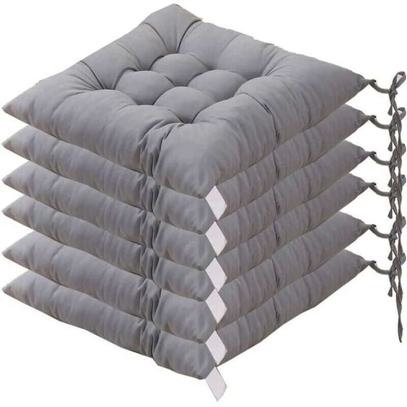 foto del prodotto cuscini per sedie quadrati 40 x 40 cm, trapuntati, arredo per la casa, comodi e colorati, ideali per uso interno ed esterno grigio 