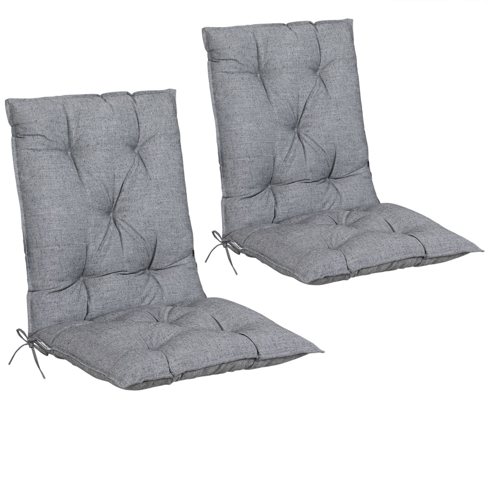 foto del prodotto cuscini per sedie set 2 pz grigio screziato 116x57x7cm