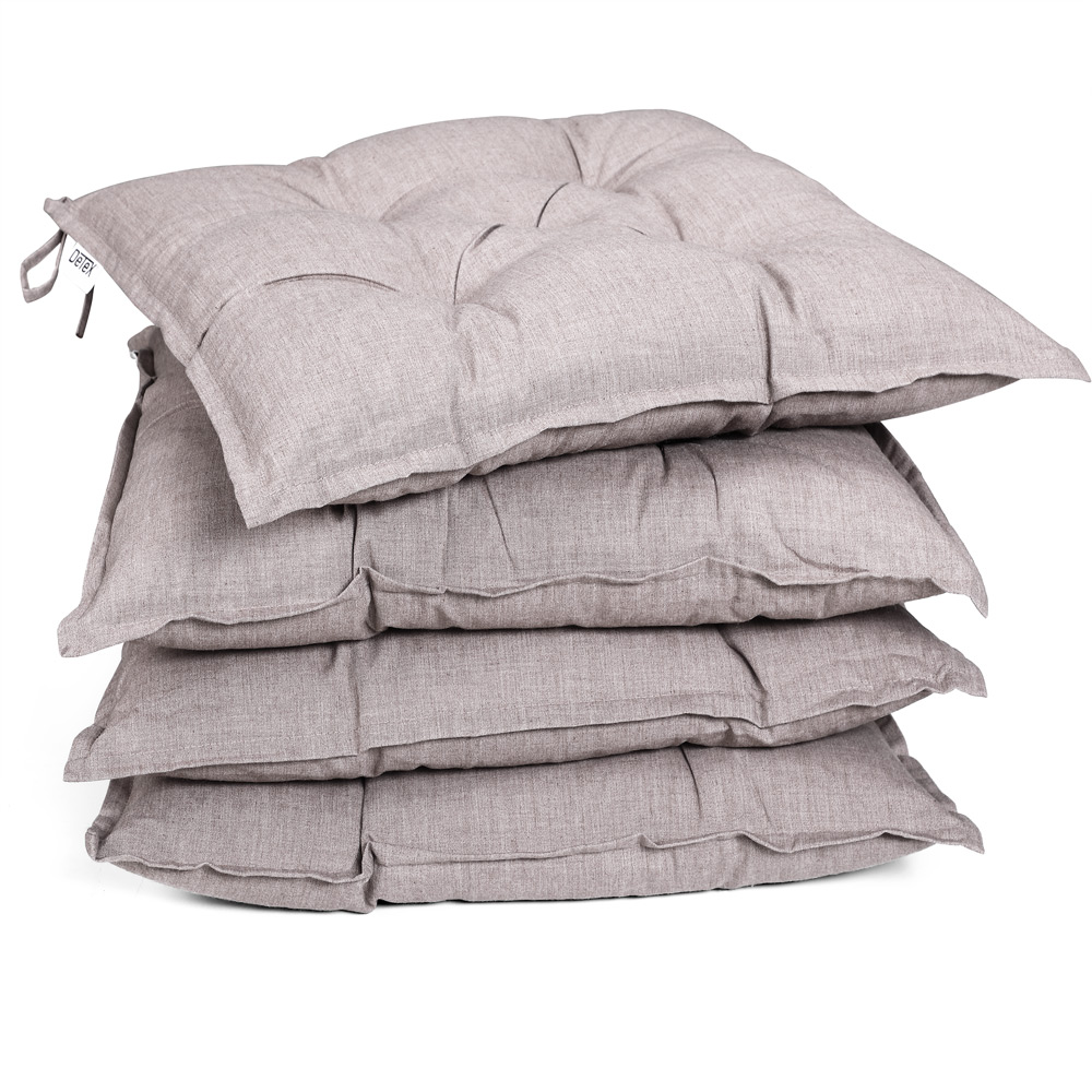 foto del prodotto cuscini per sedie set 4 pz crema screziato 40x40x8cm