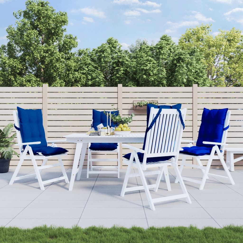 foto del prodotto cuscini sedia con schienale alto 4 pz blu reale tessuto oxfordcod mxl 114661