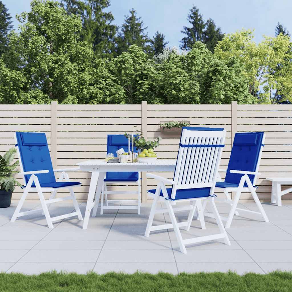 foto del prodotto cuscini sedia con schienale alto 4 pz blu reale tessuto oxfordcod mxl 118286