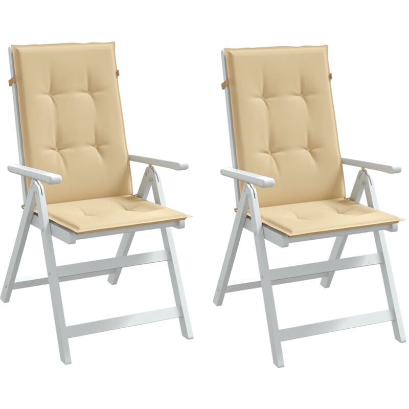foto del prodotto cuscini sedia schiena alta 2 beige m lange 120x50x4 tessuto vidaxl
