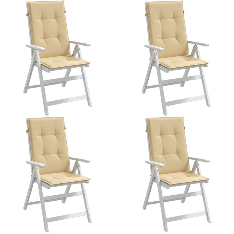 foto del prodotto cuscini sedia schiena alta 4 beige m lange 120x50x4 tessuto vidaxl