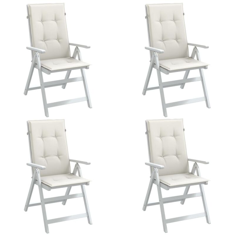 foto del prodotto cuscini sedia schiena alta 4 crema m lange 120x50x4 tessuto vidaxl