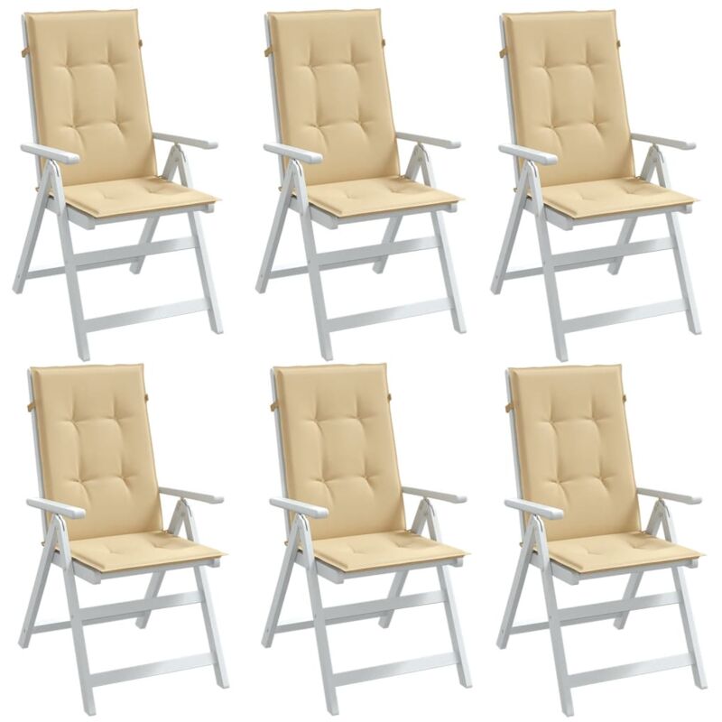 foto del prodotto cuscini sedia schiena alta 6 beige m lange 120x50x4 tessuto vidaxl