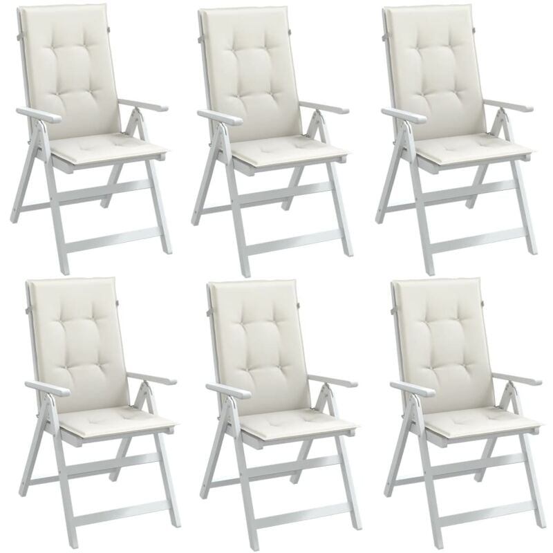 foto del prodotto cuscini sedia schiena alta 6 crema m lange 120x50x4 tessuto vidaxl
