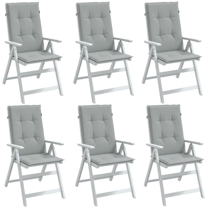 foto del prodotto cuscini sedia schiena alta 6 grigio m lange 120x50x4 tessuto vidaxl
