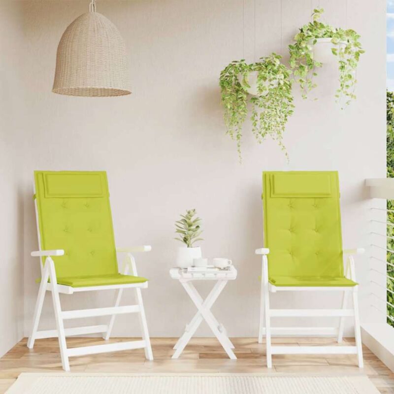 foto del prodotto cuscini sedia schienale alto 2 pz verde chiaro tessuto oxford vidaxl
