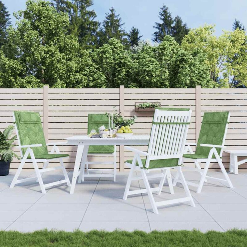 foto del prodotto cuscini sedia schienale alto 4 pz motivo foglie tessuto oxford vidaxl
