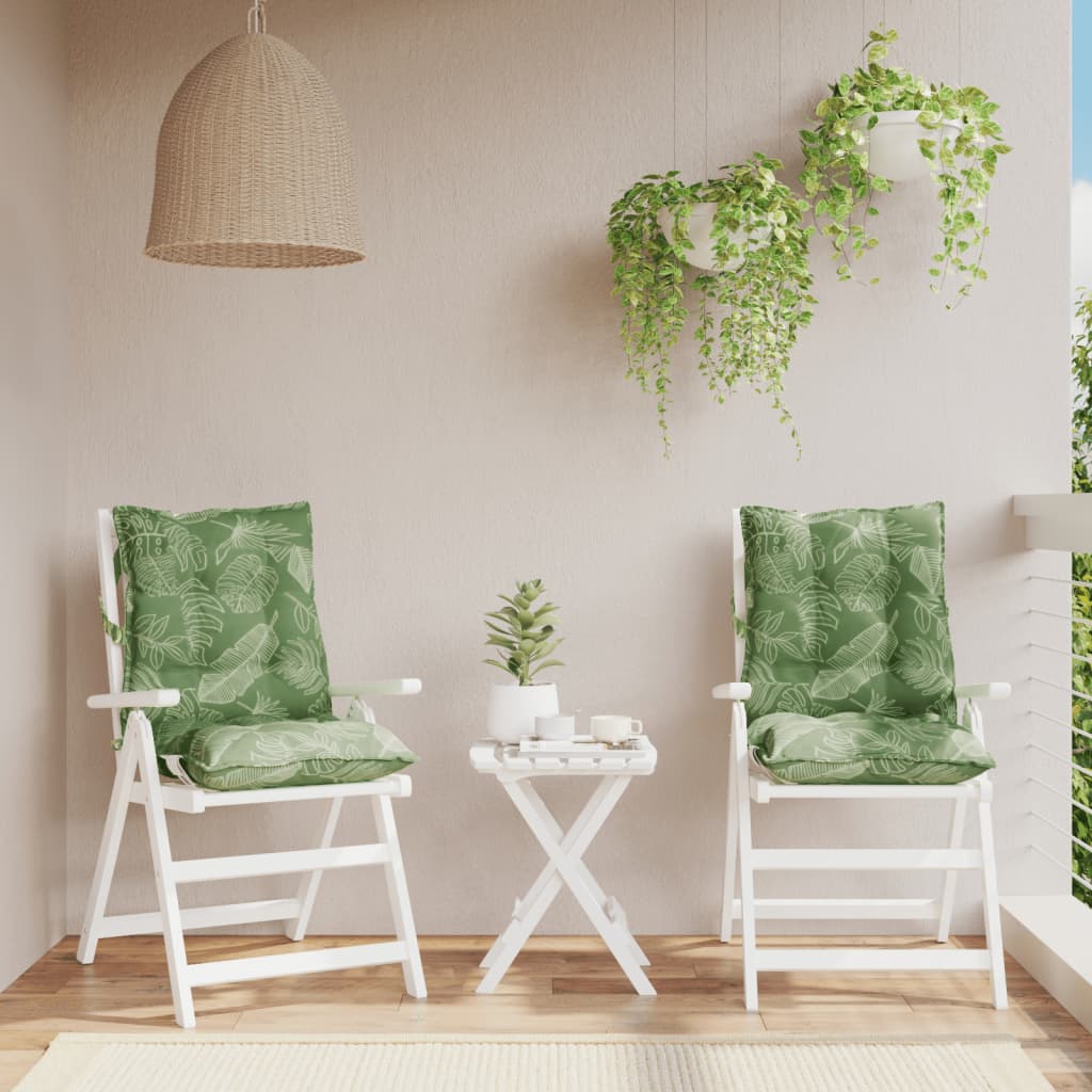 foto del prodotto cuscini sedia schienale basso 2 pz motivo foglie tessuto oxfordcod mxl 90698
