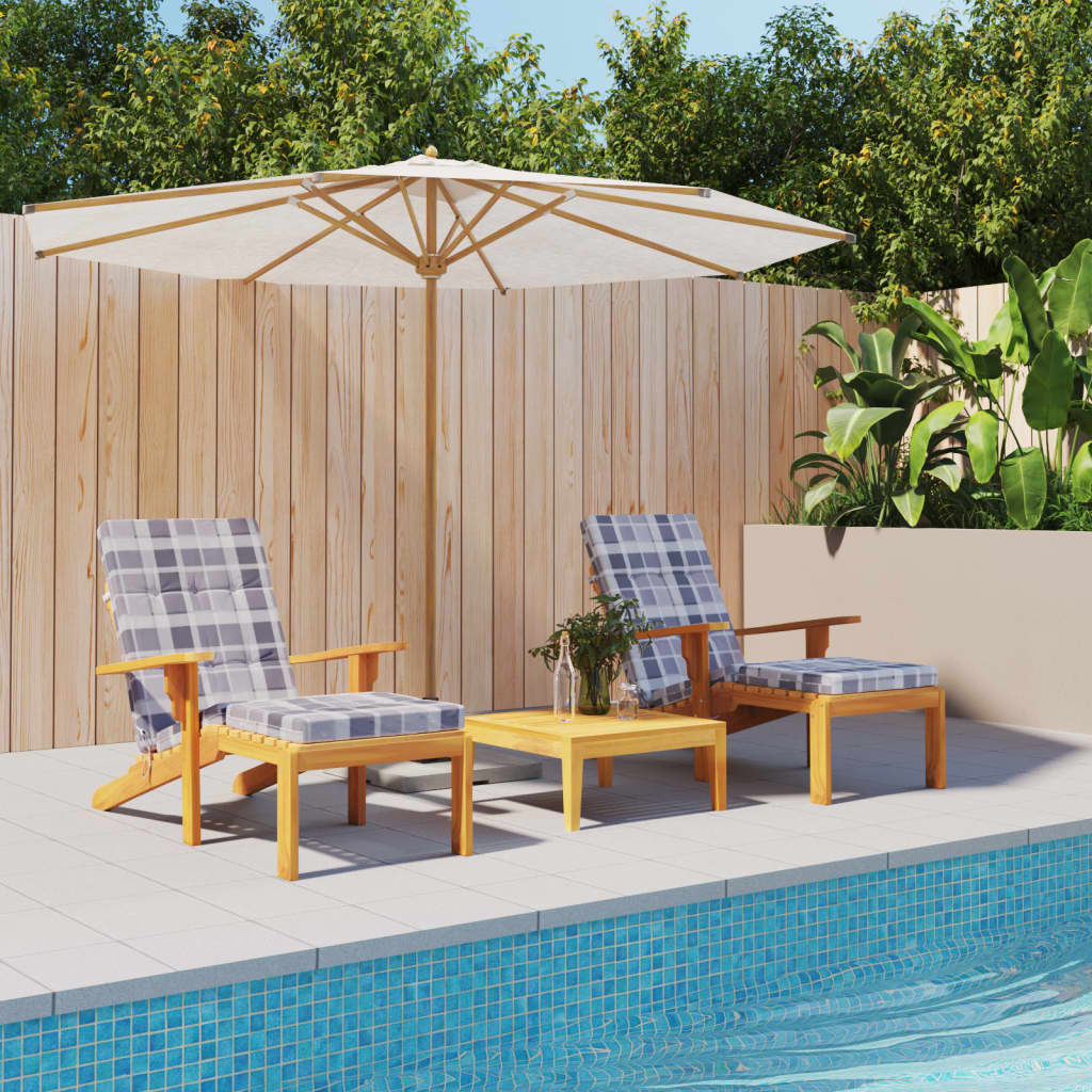 foto del prodotto cuscini sedia sdraio 2pz motivo quadri grigio in tessuto oxfordcod mxl 118329