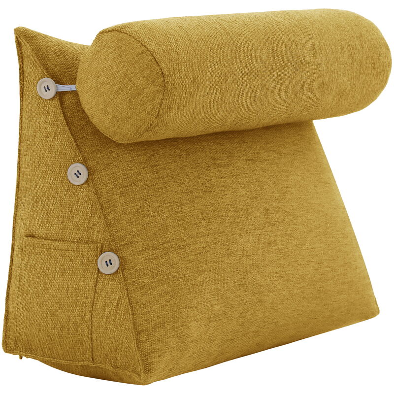 foto del prodotto cuscino a cuneo con imbottitura regolabile, cuscino da lettura reclinato, cuscino per la schiena per il riposo a letto, cuscino lombare triangolare,