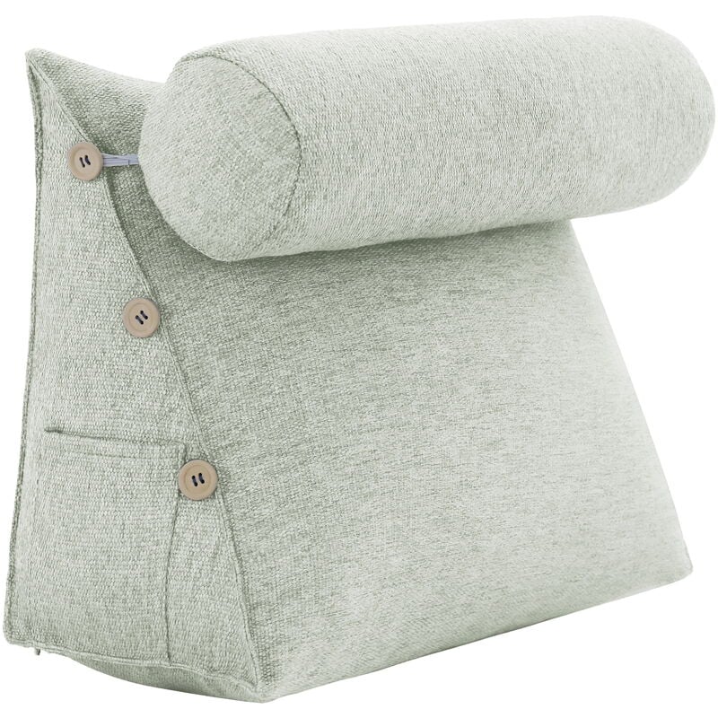 foto del prodotto cuscino a cuneo con imbottitura regolabile, cuscino da lettura reclinato, cuscino per la schiena per il riposo a letto, cuscino lombare triangolare,