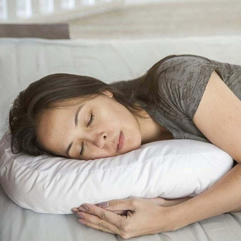 foto del prodotto cuscino antirussamento per chi dorme di lato, cuscini morbidi a forma di u, poggiatesta da viaggio, supporto per il collo, colonna vertebrale