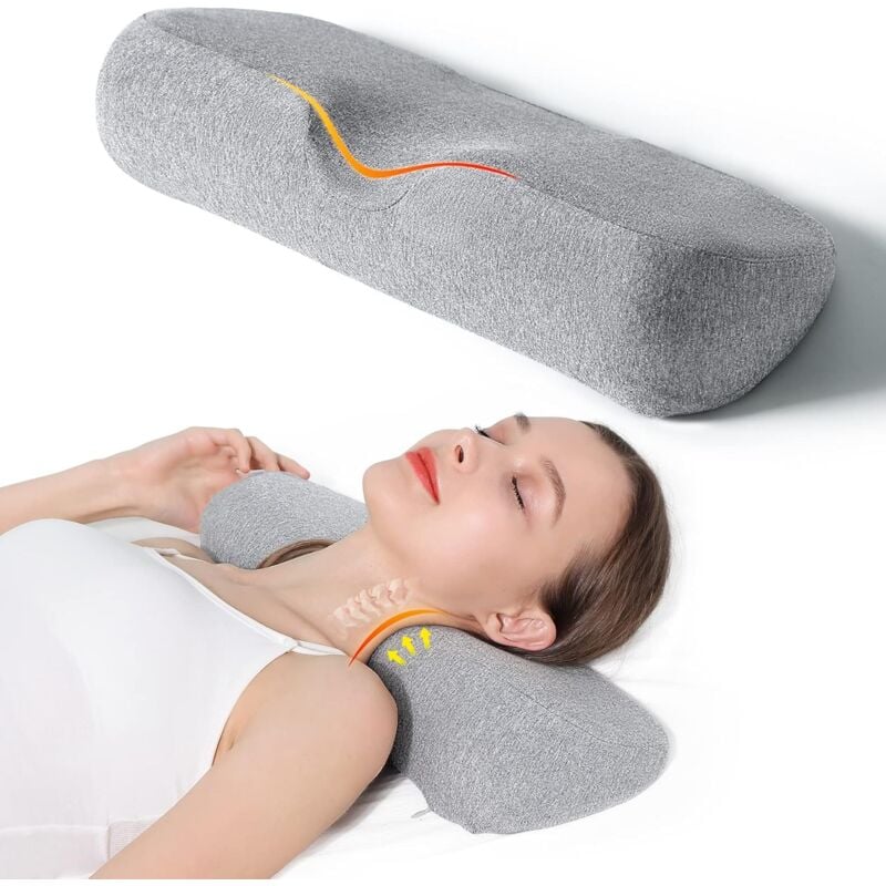 foto del prodotto cuscino cervicale per alleviare il dolore e dormire, cuscino in memory foam per alleviare il dolore rigido, cuscino di supporto per il collo per