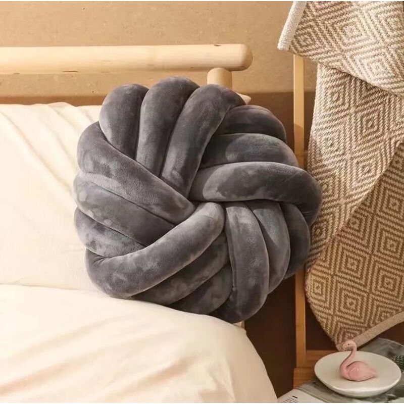 foto del prodotto cuscino con nodo, cuscino annodato per divano letto, replica di nodo, cuscino decorativo con nodo, cuscino con sfera di nodo 35x35 cm, replica di