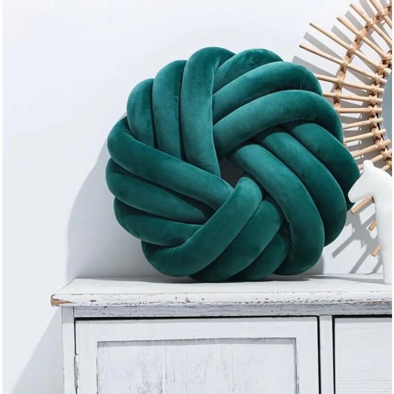 foto del prodotto cuscino con nodo, cuscino con nodo per divano letto, replica at, cuscino decorativo con nodo, cuscino con sfera con nodo 35x35cm, replica cameretta
