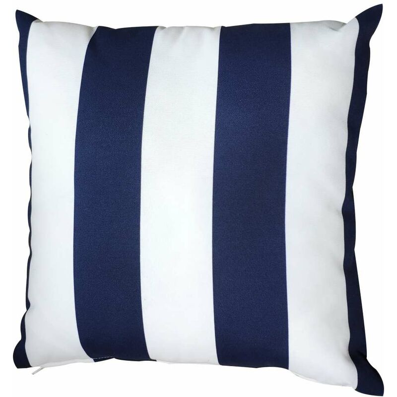 foto del prodotto cuscino da esterno a righe blue navy 43 x 43 cm