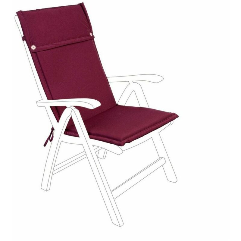 foto del prodotto cuscino da esterno per sedia e poltrona in polyestere 180 gr schienale alto bordeaux