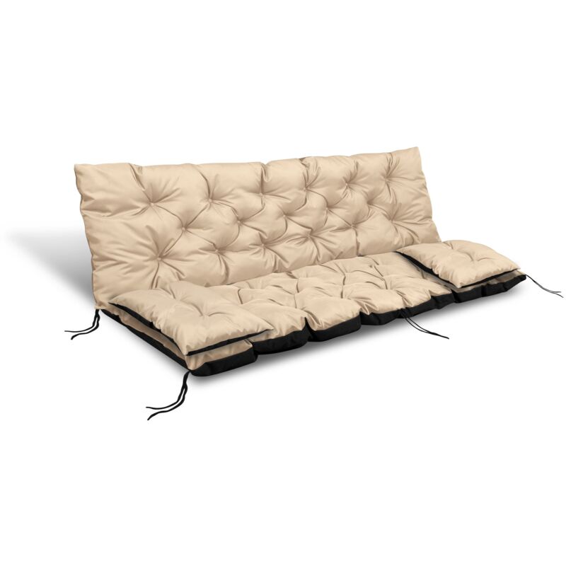 foto del prodotto cuscino da giardino 100x60x50 cm 2 cuscini per dondolo, impermeabile, beige